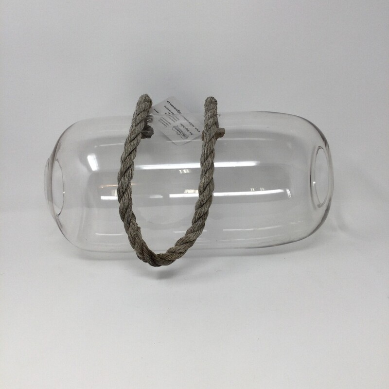 Glass Hanging Terranium,
Clear/Sand,
Size: 15 X 7 In