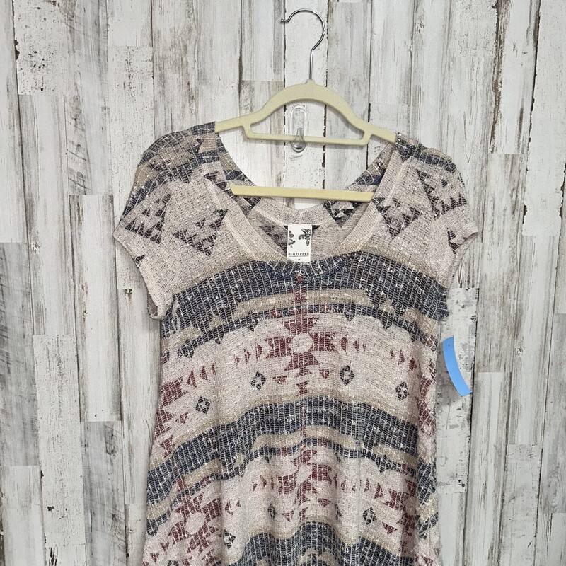 M Tan Aztec Knit Top