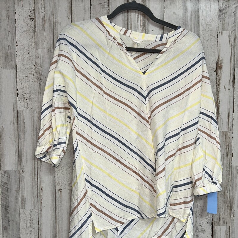 M Yellow Stripe Printed T