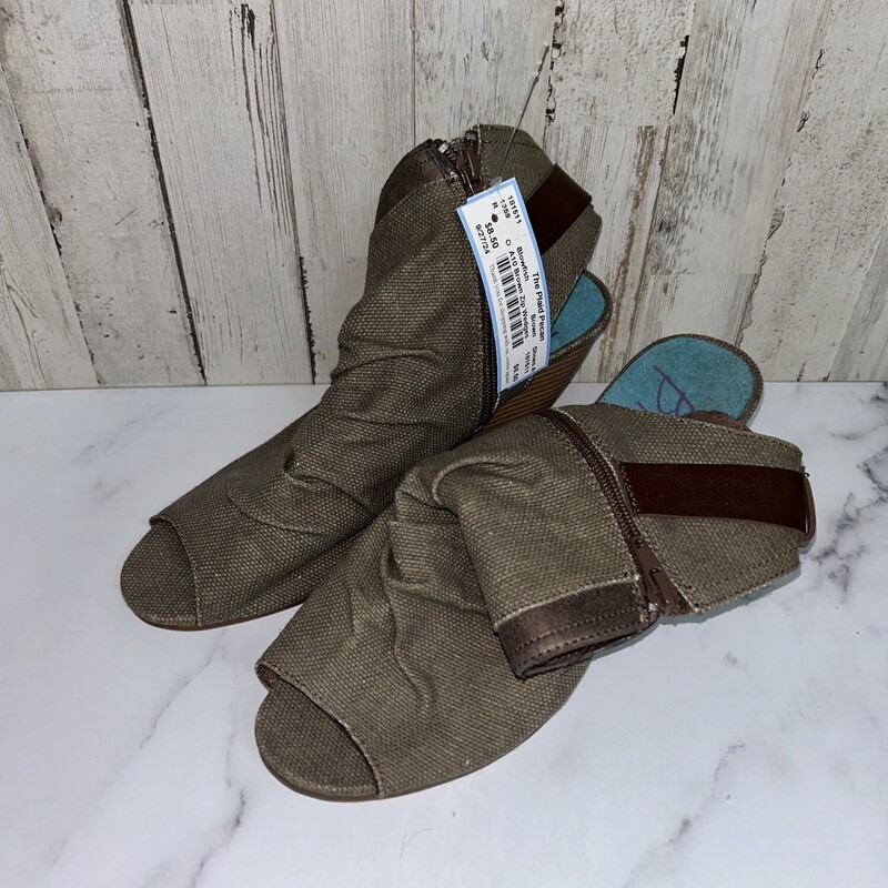 A10 Brown Zip Wedges, Brown, Size: Shoes A10