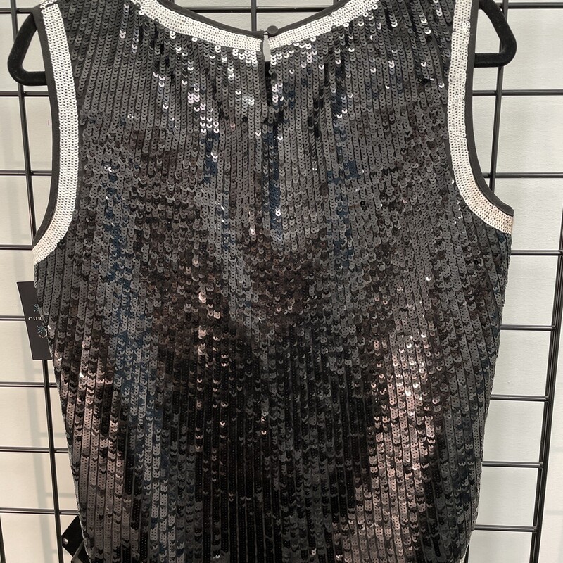 BCBGMAXAZRIA SEQUIN, Blk/whi, Size: M