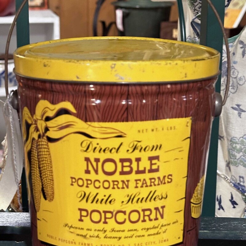 Noble Farms  Popcorn Tin
Sac City, Iowa
6 In x 7 In.