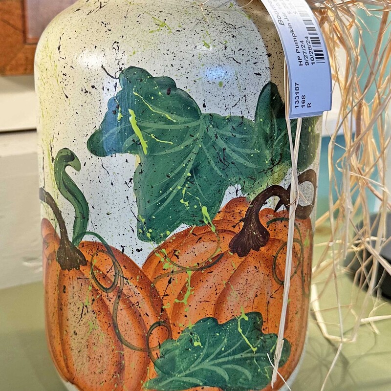 Hand Painted Pumpkin Jar
10. 5 In Tall x 6.5 In Round