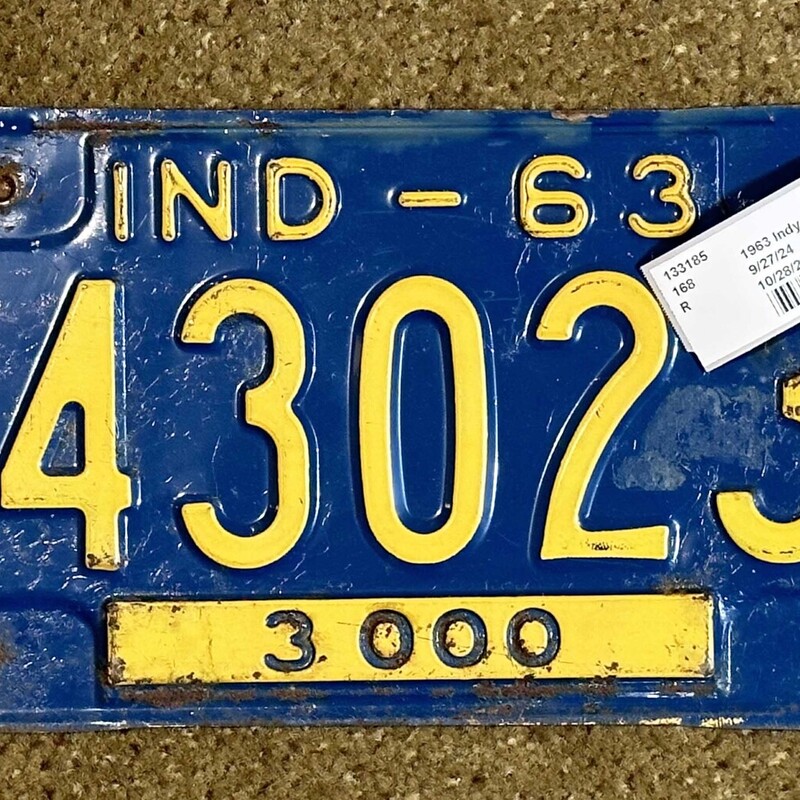 1963 Indiana Trail License Plate