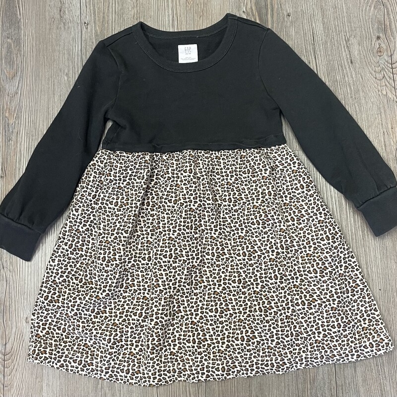 Gap LS Dress, Leopard, Size: 4-5Y