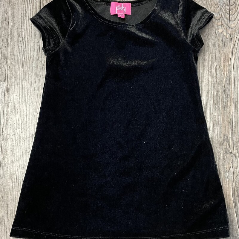 Pinky Velour Dress, Black, Size: 2Y