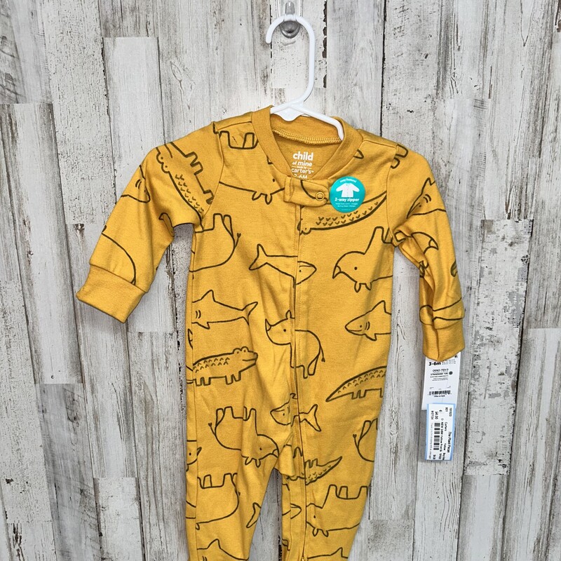 NEW 3/6M Yellow Print Sle, Yellow, Size: Boy 0-9m