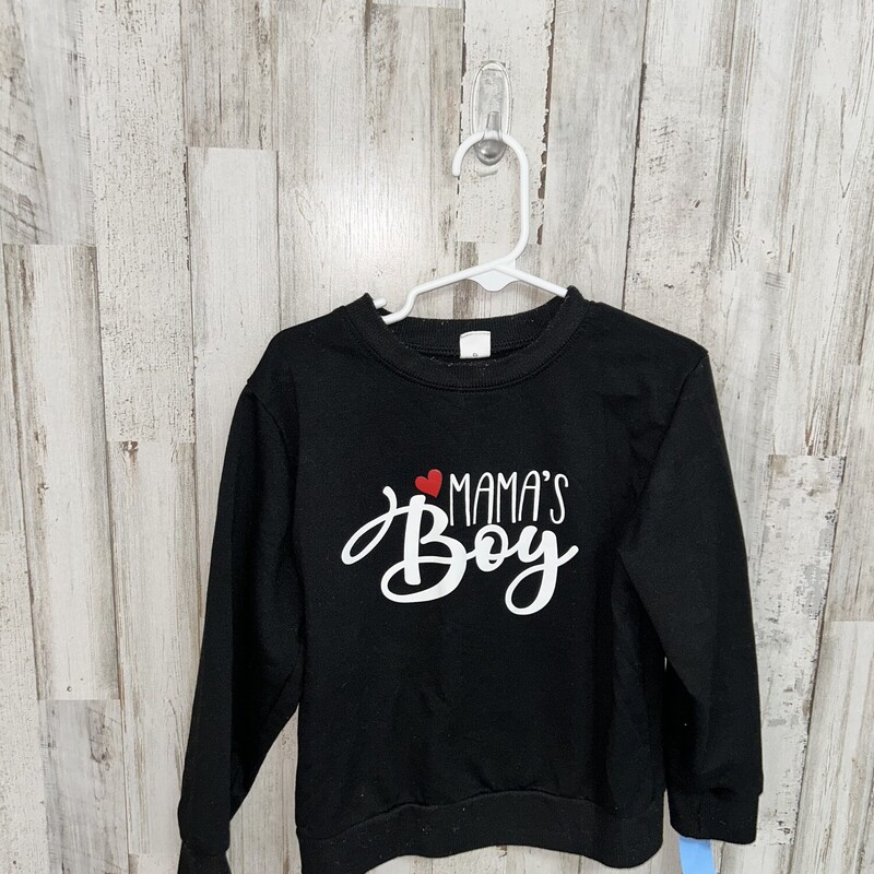 3/4 Mamas Boy Sweatshirt, Black, Size: Boy 2T-4T