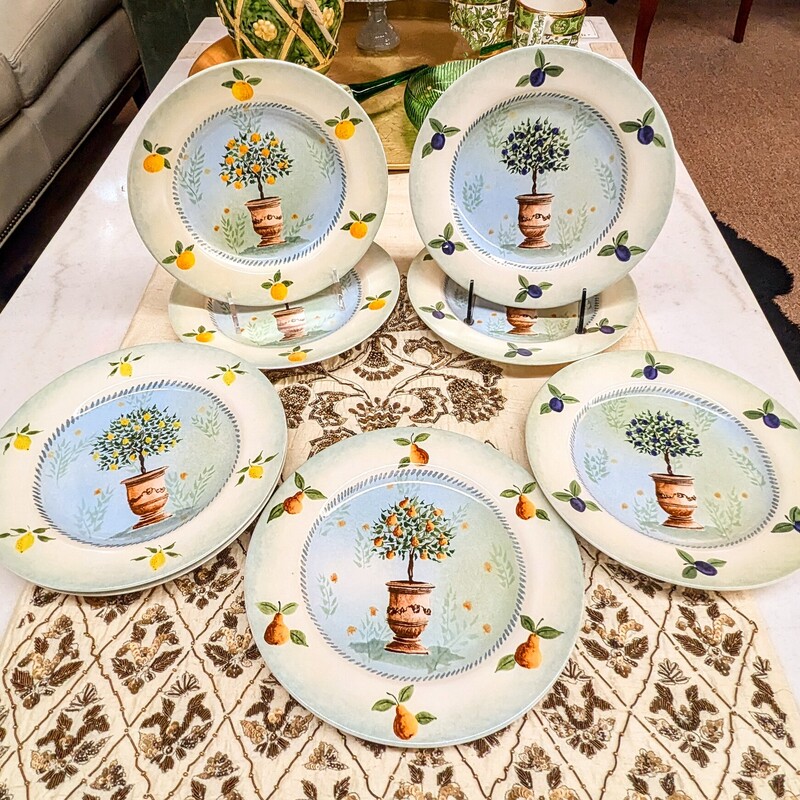 Set of 8 Napa Topiary App Plates
Green Blue Yellow White Size: 8diameter