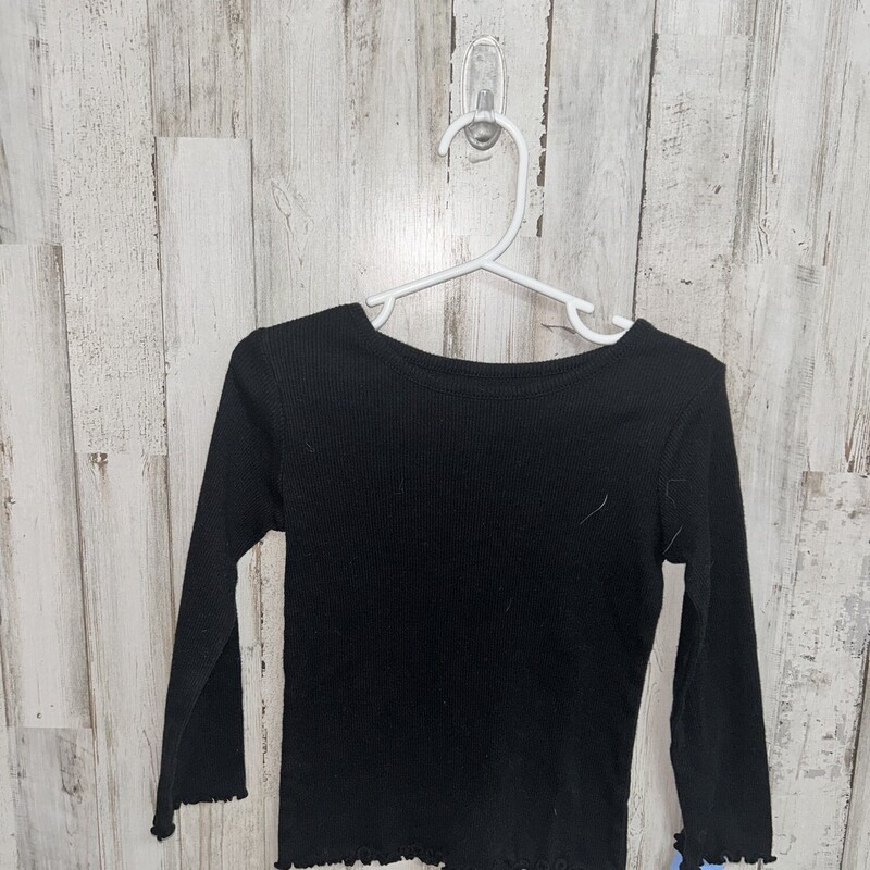 3T Black Ribbed Tee