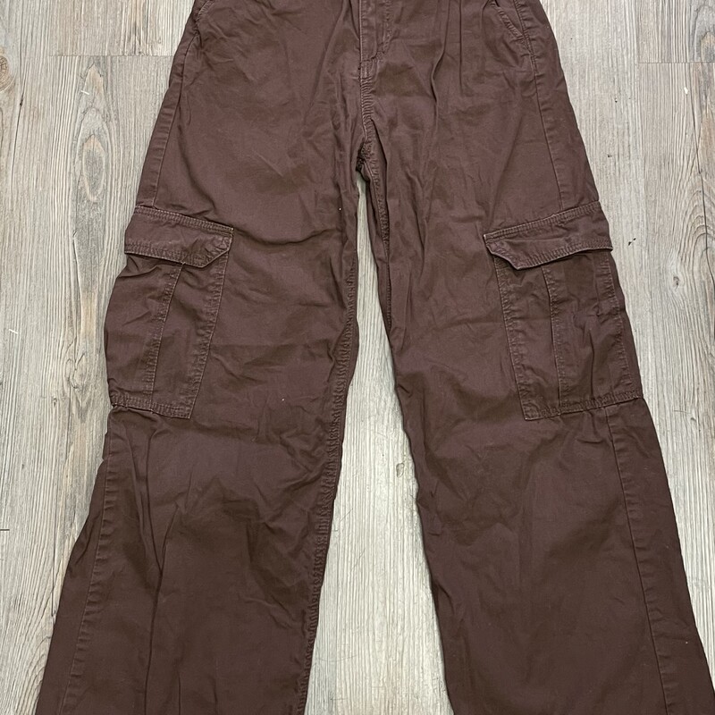 H&M Wide Cargo Pants, Choco, Size: 12Y