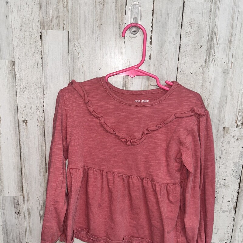 5T Mauve Ruffled Longslee, Pink, Size: Girl 5T