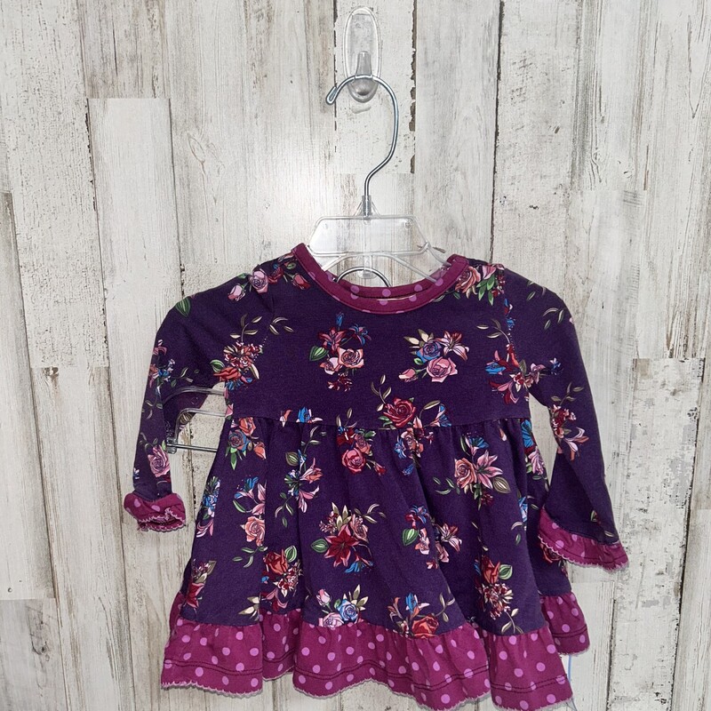 3/6M 2pc Purple Floral Se, Purple, Size: Girl NB-3m