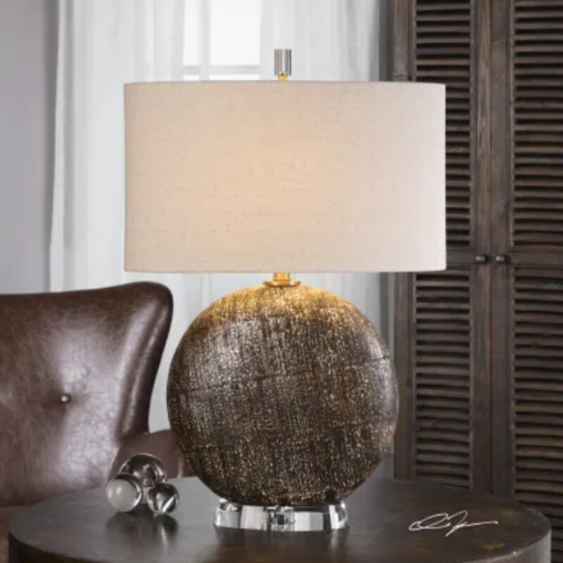 Uttermost Chalandri Lamp
Gold Brown Tan Clear Size: 19 x 28.5H