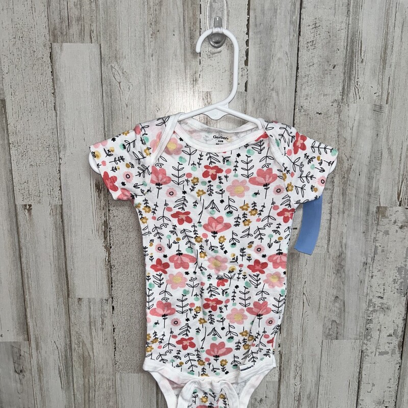 6/9M White Flower Onesie, White, Size: Girl 6-12m