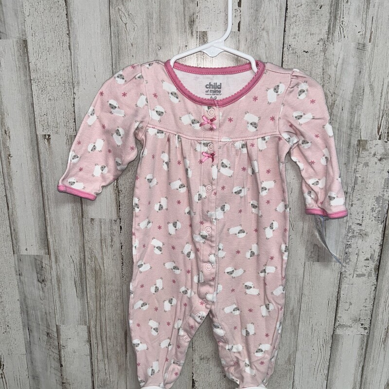 6/9M Pink Sheep Sleeper, Pink, Size: Girl 6-12m