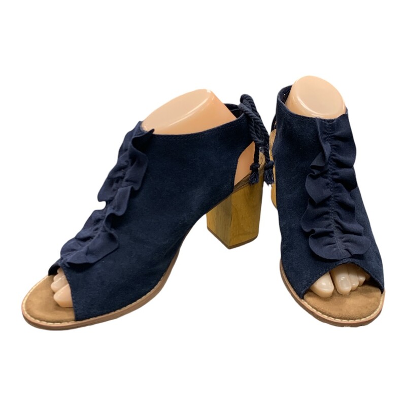 Toms Chunky Heels, Navy, Size: 9