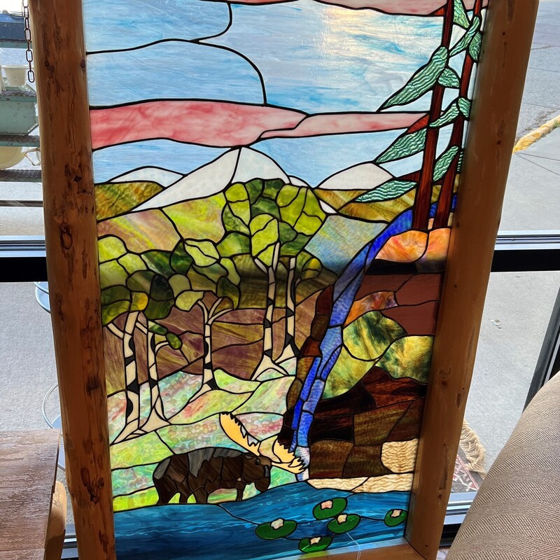 Framed Stained Glass, Moose, Large
34in x 54in