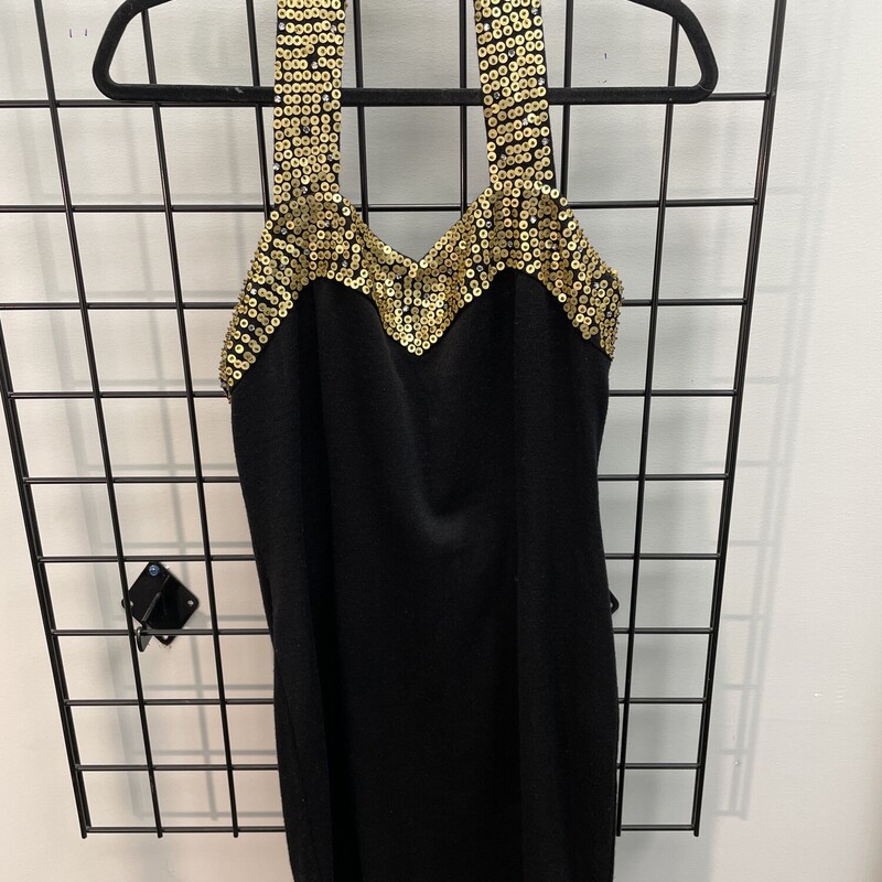 Outlander Sequin Dress, Blk/gold, Size: M