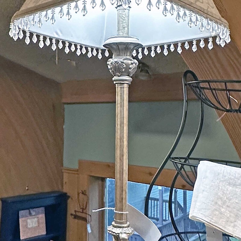 Tall Silver Table Lamp