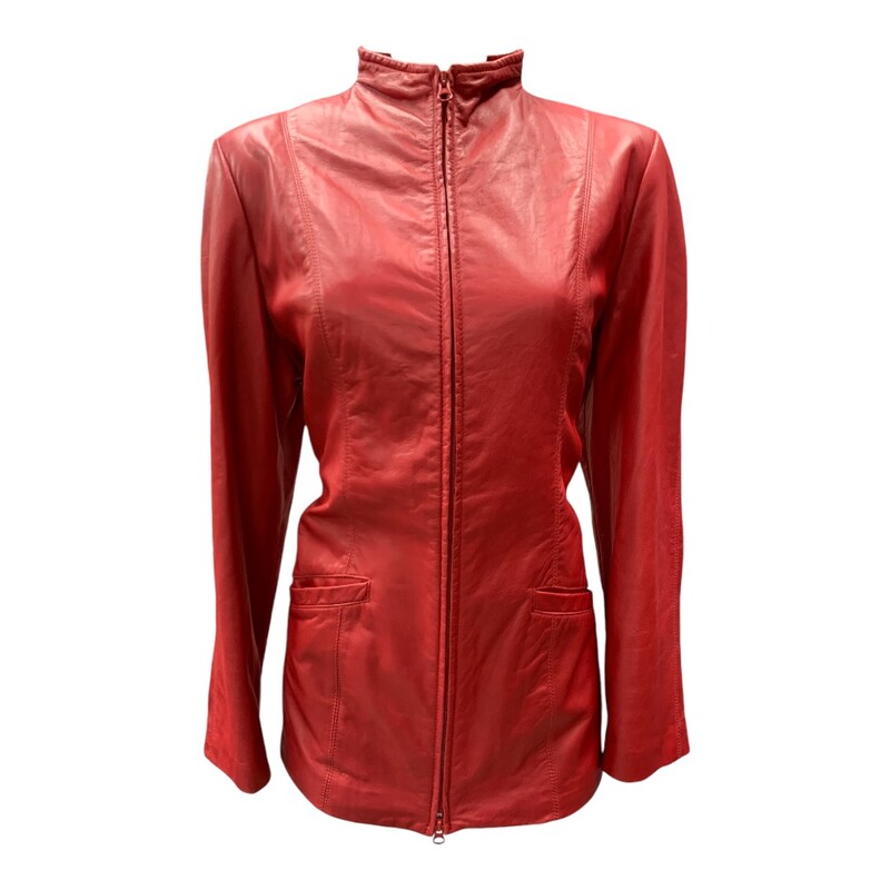 Danier Leather Jacket, Red, Size: M