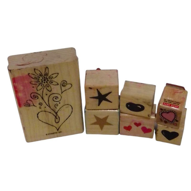 7pc Hearts & Stars Stamps