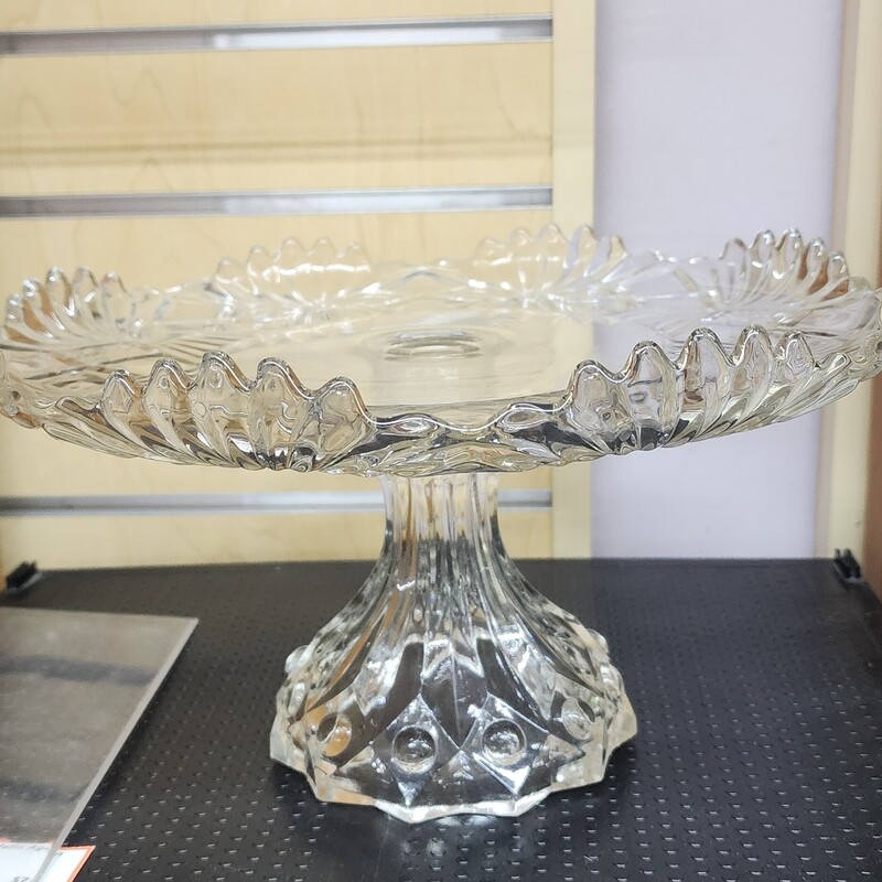 Cake Plate, Clear, Size: Pedestal