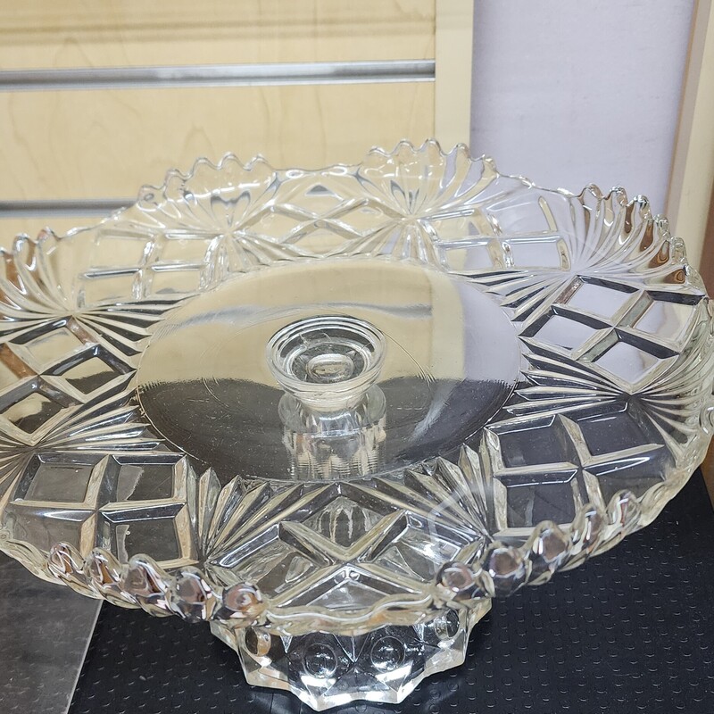 Cake Plate, Clear, Size: Pedestal