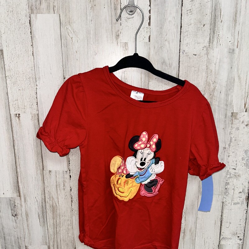 4T Red Minnie Pumpkin Tee, Red, Size: Girl 4T