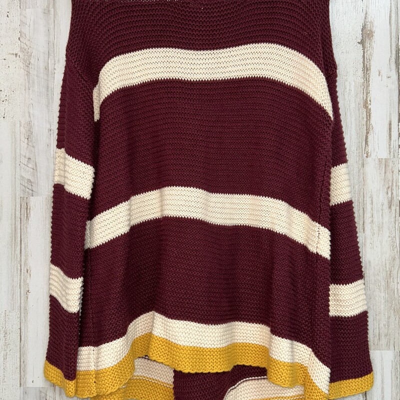 S Maroon Stripe Cut Out S, Maroon, Size: Ladies S