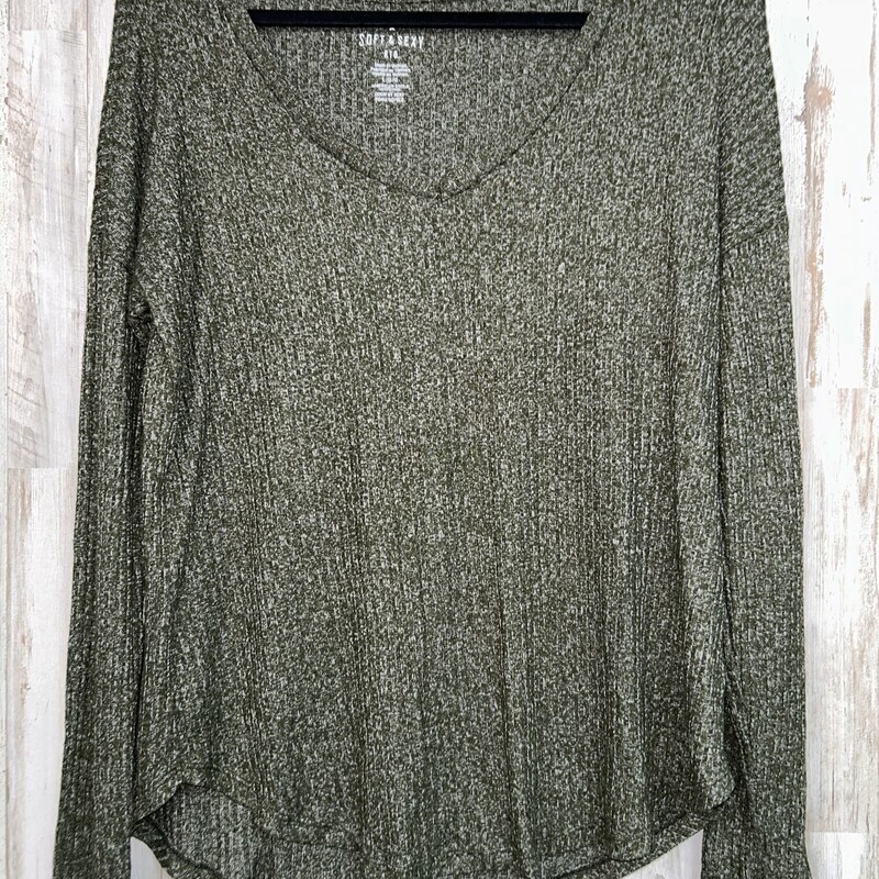 L Olive Heathered Knit To