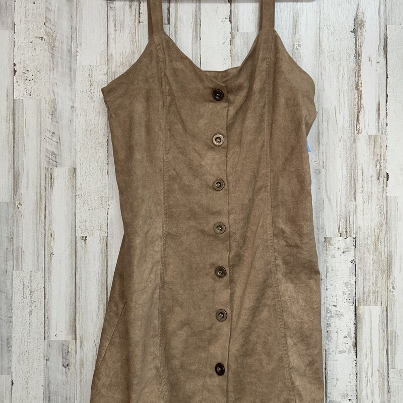 M Tan Suede Button Dress