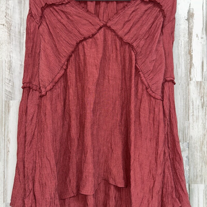 L Red Frill Top