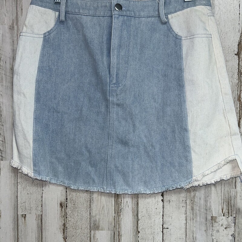 L Denim Colorblock Skirt