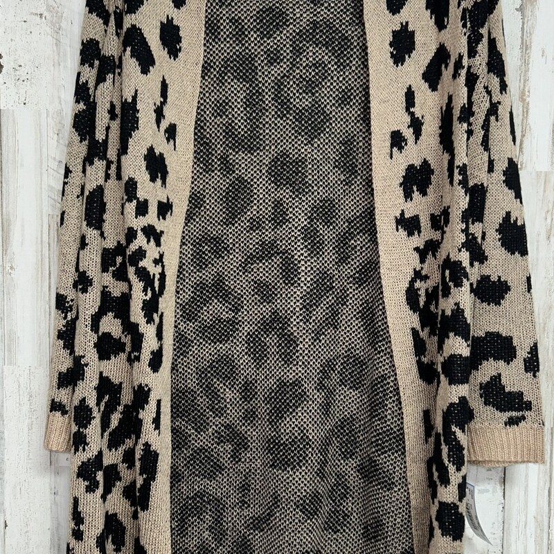 S Tan Leopard Cardigan