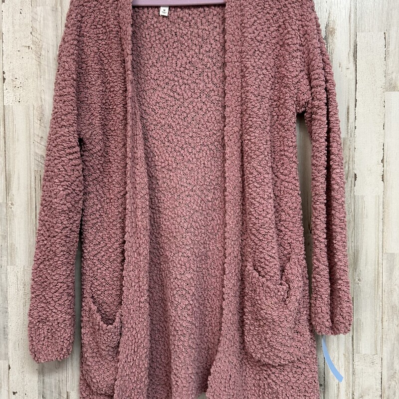 M Mauve Popcorn Cardigan, Pink, Size: Ladies M