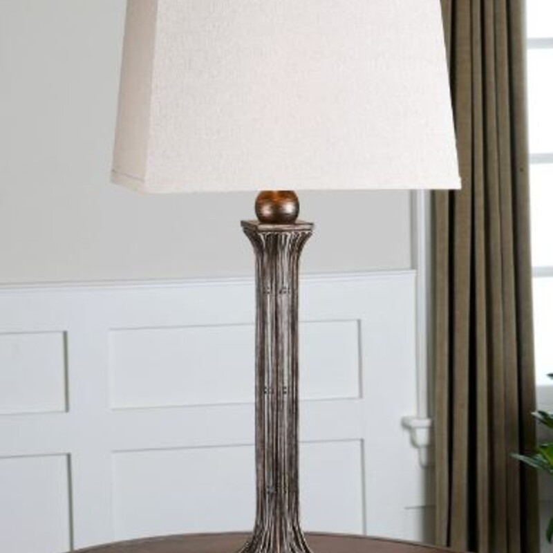 Uttermost Coriano Lamp
Cream Bronze Gray Size: 16 x 34H
Retails: $314+
Matching lamp sold separately