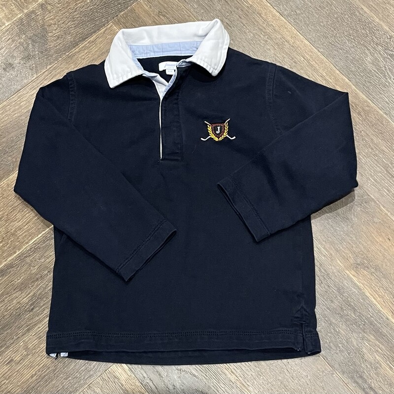 Jacadi Polo LS, Navy, Size: 4Y