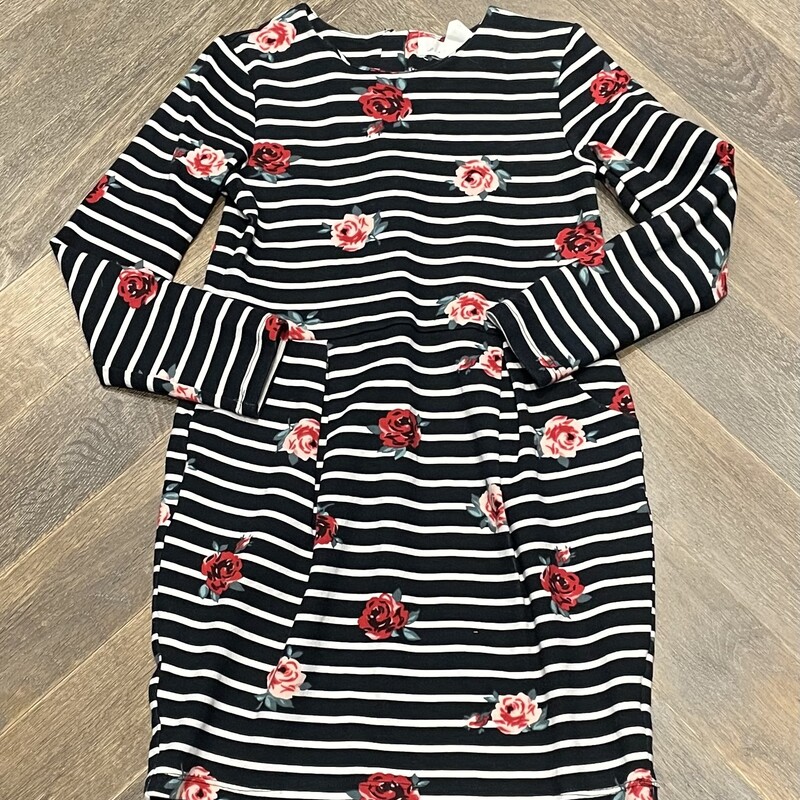 H&M Dress LS, Floral, Size: 6-8Y