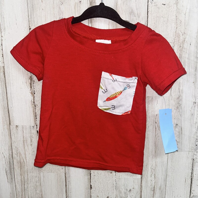 6/12M Red Fish Pocket Tee