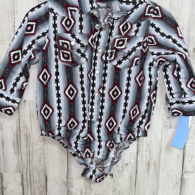 6/9M Grey Aztec Button Up