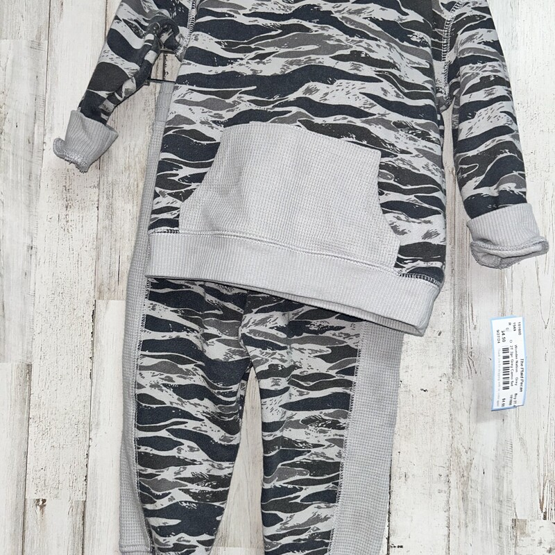 2T 2pc Grey Camo Set, Grey, Size: Boy 2T-4T