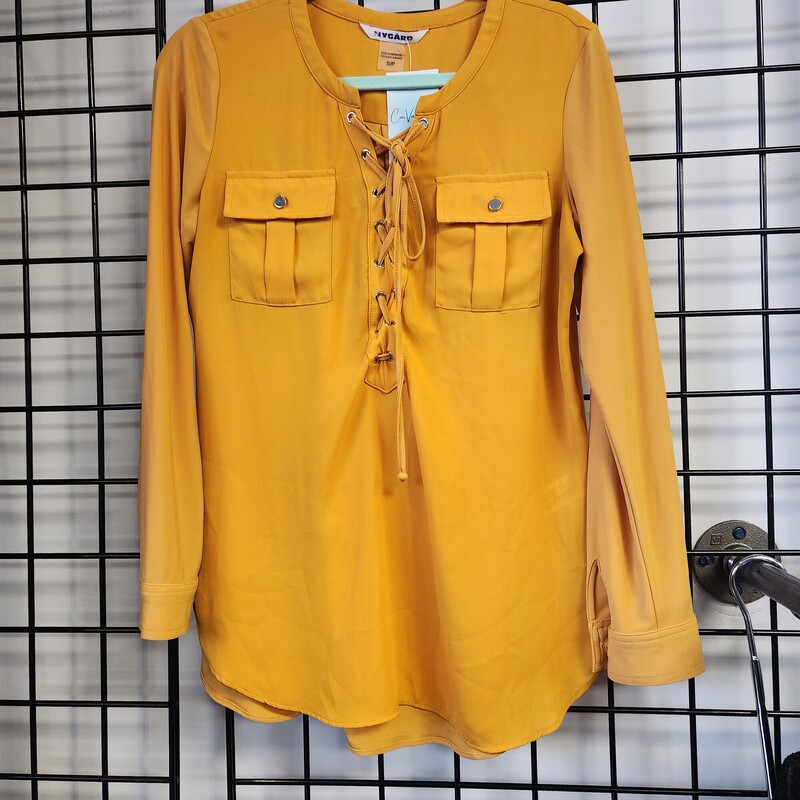 Nygard Top, Mustard, Size: S