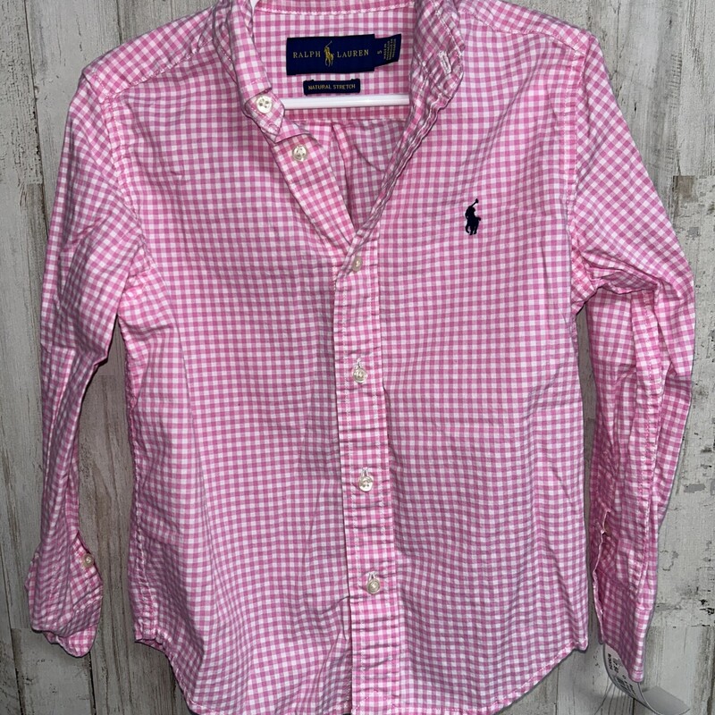 5 Pink Plaid Button Up