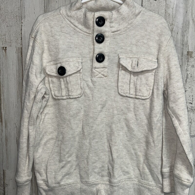 5 Beige Button Pullover, Beige, Size: Boy 5-8