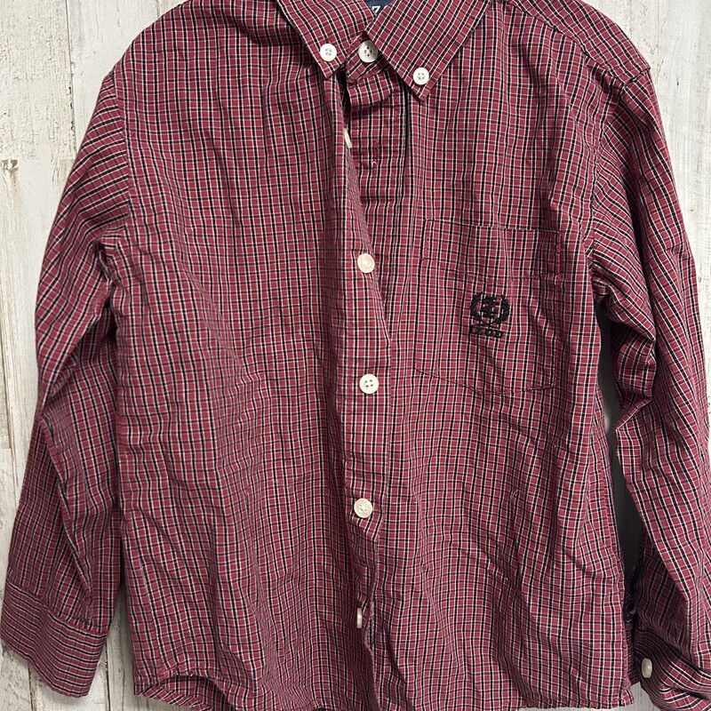 5/6 Red Plaid Button Up