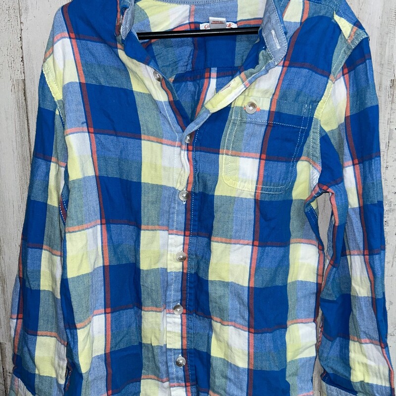 6/7 Blue Plaid Button Up