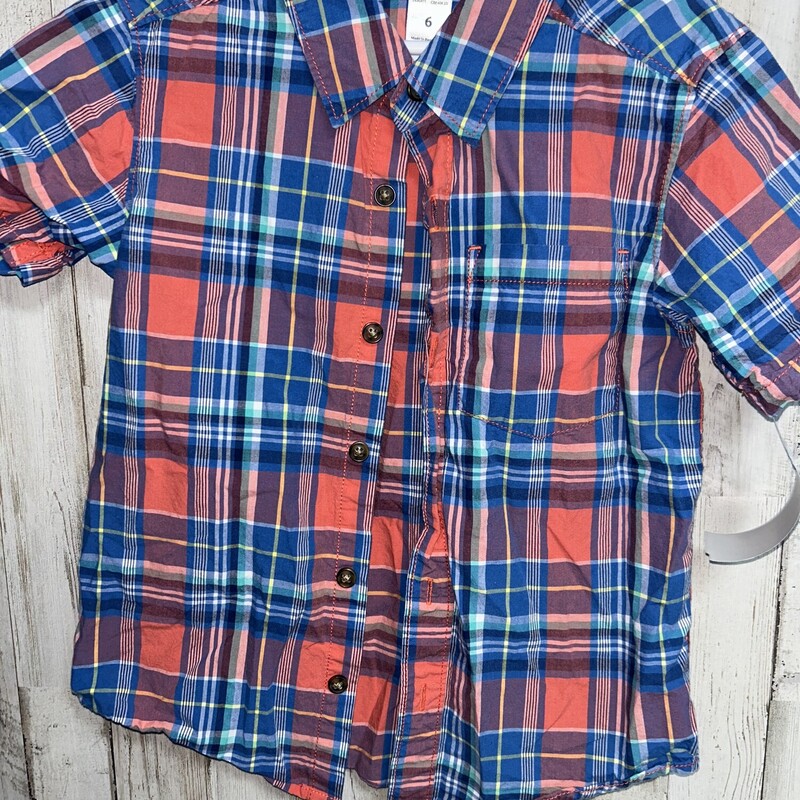 6 Blue/Red Button Up