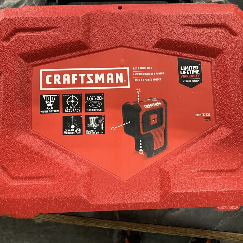 3 Spot Laser/studfinder, Craftsman 100 ft Range,  (CMHT77632)