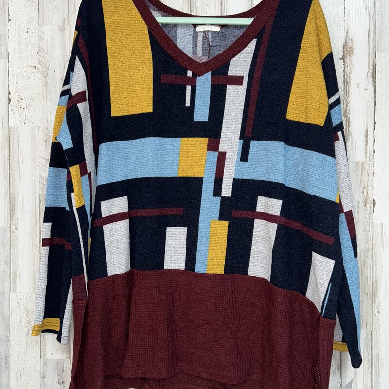 1X Maroon Printed Knit To, Maroon, Size: Ladies XL